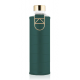 Equa Mismatch stikla ūdens pudele ar mākslīgās ādas apvalku Green Forest, 750ml